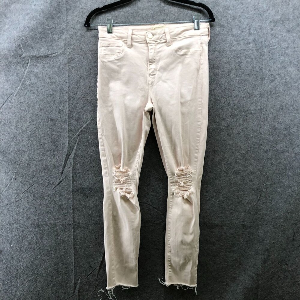 L'agence Margo Skinny High Rise Skinny Jean Womens 29 Quartz Destruct Cream‎